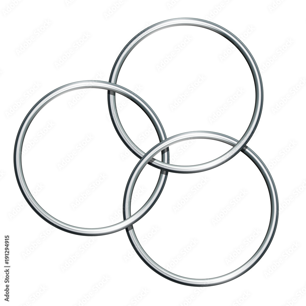 Three linking metal rings for showing magic trick. Stock Vector | Adobe  Stock
