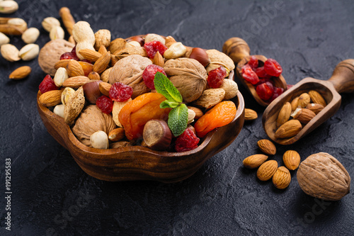 Fototapeta Naklejka Na Ścianę i Meble -  Assortment of dry fruits and nuts