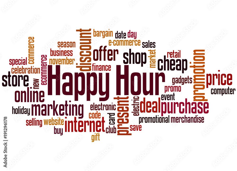 Happy Hour word cloud concept