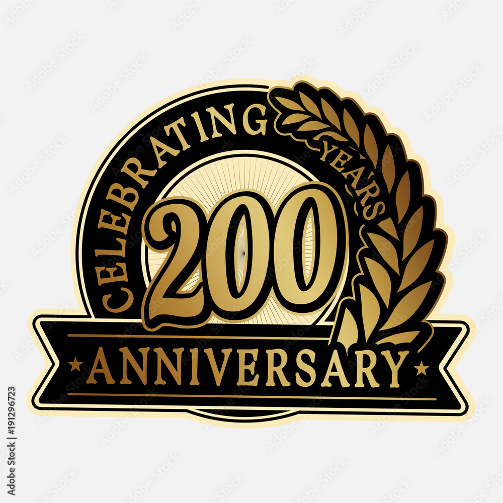 200 years anniversary logo template. Vector and illustration. 200 years anniversary logo template. Vector and illustration.