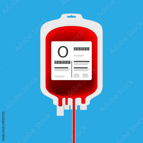 O plastic Blood Bag isolated with full of blood inside. Live giving or Blood donation concept.