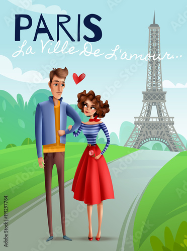 Paris Cartoon Vector Illustration