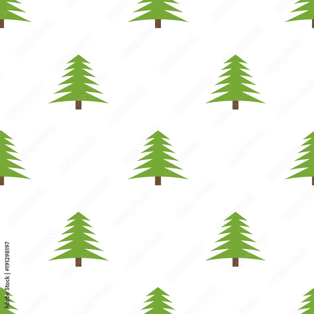 Obraz premium Seamless pattern with spruces on white background. Vector illustration 