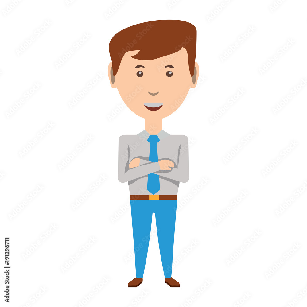 cartoon businessman icon