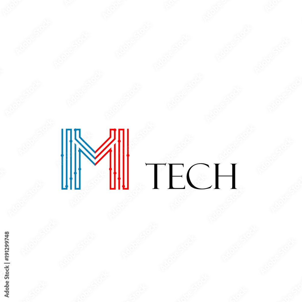 Letter M Logo Design Template, Technology Abstract Letter M Logo Design Template, Technology Abstract