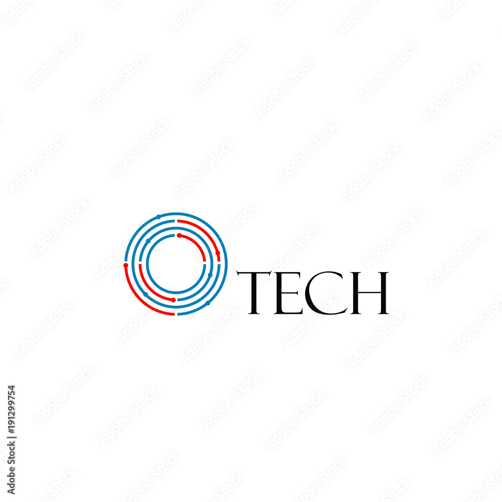 Letter O Logo Design Template, Technology Abstract