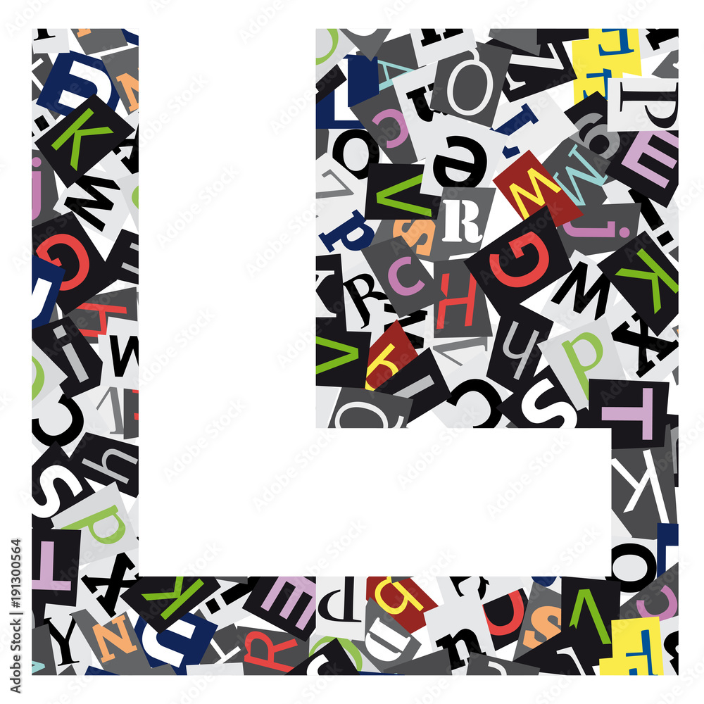 Vector geometric initial letter L on confused alphabet