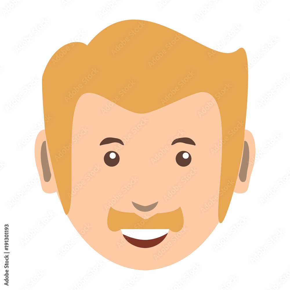 cartoon man face icon