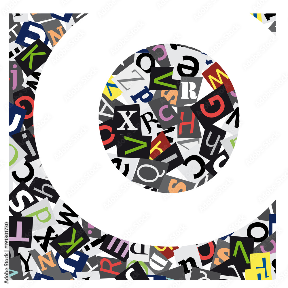 Vector geometric initial letter O on confused alphabet