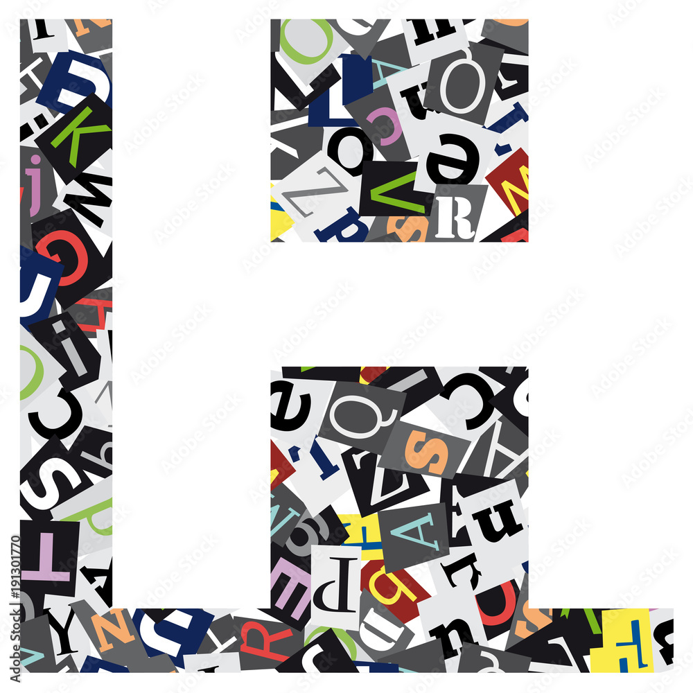 Fototapeta premium Vector geometric initial letter H on confused alphabet