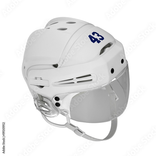 Hockey Helmet on white. 3D illustration