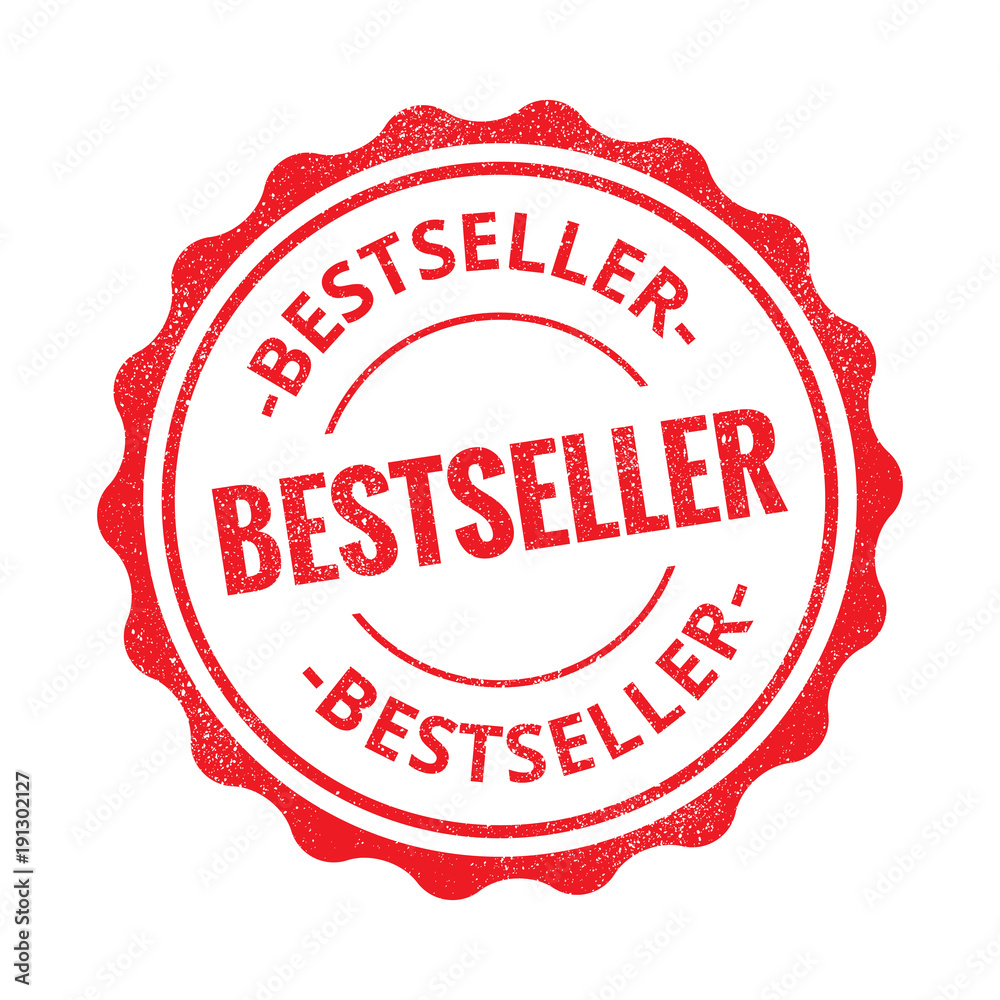 Bestseller grunge retro red isolated stamp on white background Bestseller grunge retro red isolated stamp on white background