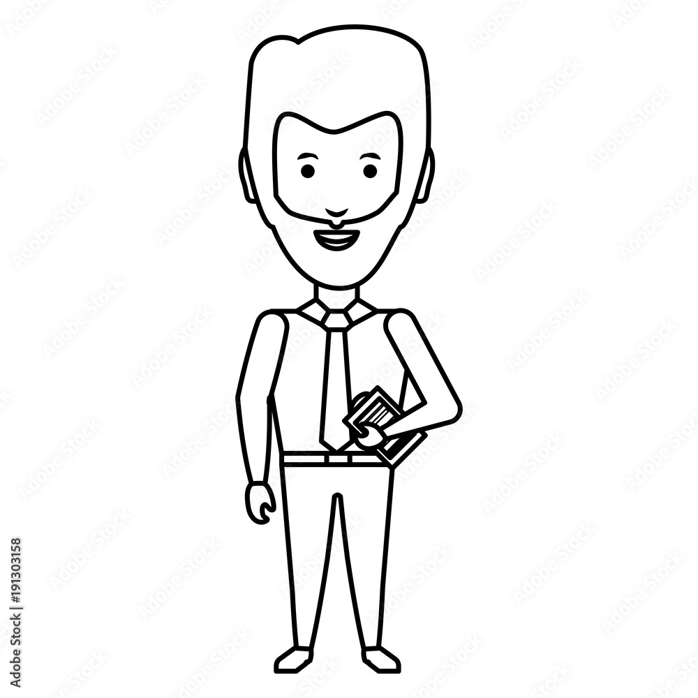 cartoon businessman icon