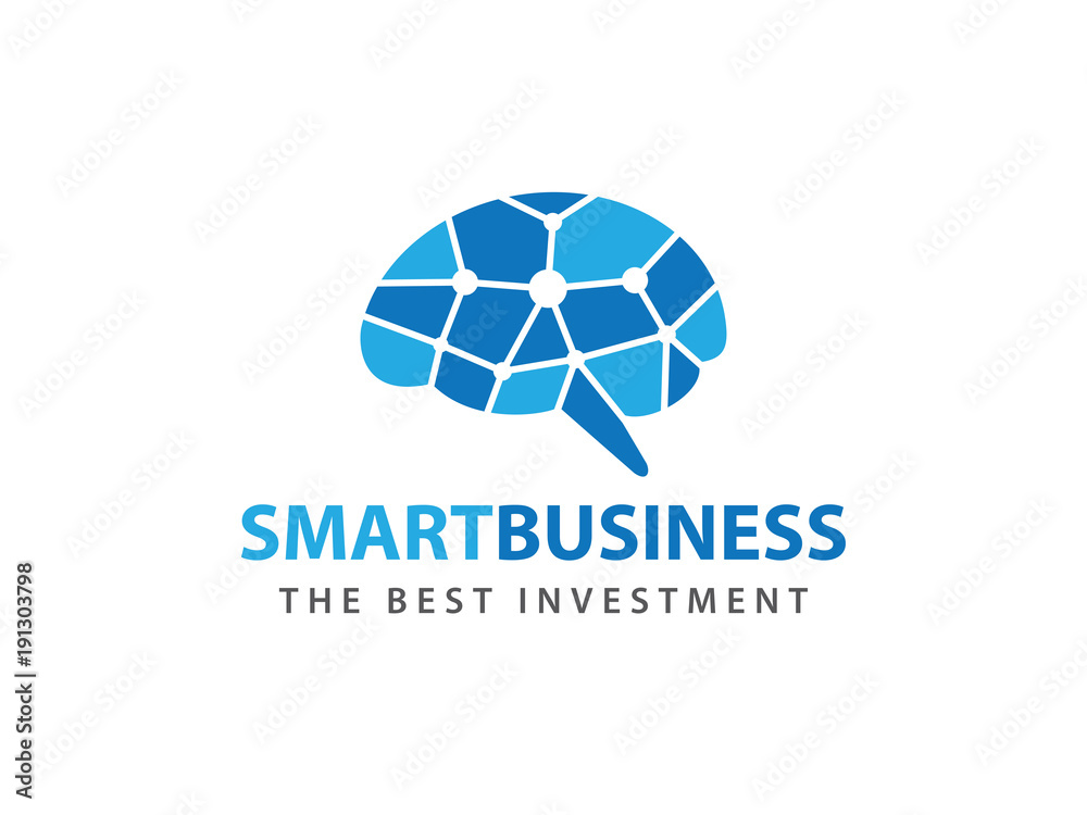 smart matrix dot brain advanced technology vector logo design