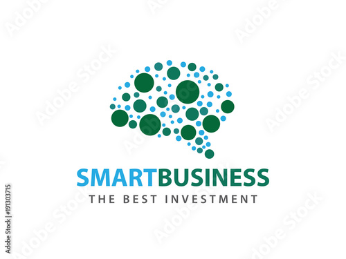 smart matrix dot brain advanced technology vector logo design