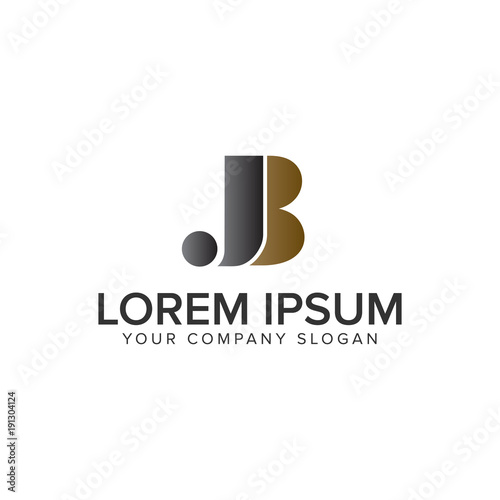 Letter J and B logo design concept template. fully editable vector