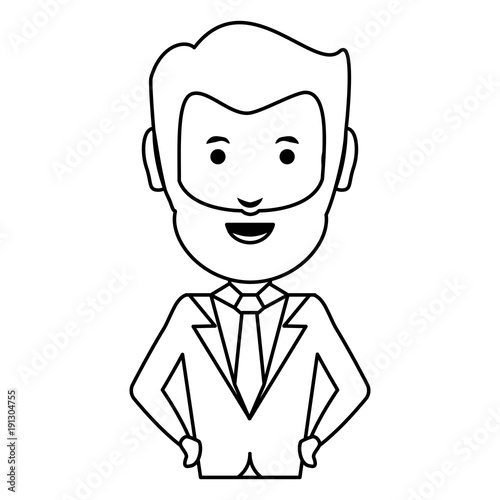 cartoon businessman icon