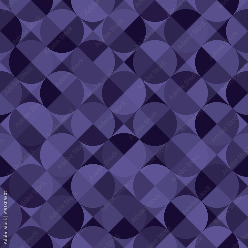Fototapeta Bezszwowy fiołkowy wzór z okręgami i geometrycznymi kształtami