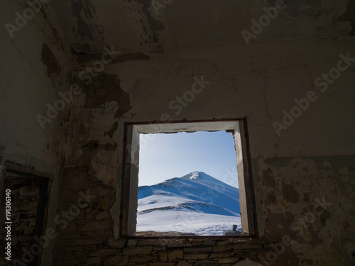 We was climbing to the summit  and there was an abandoned building of the national telecommunication corporation at 1 800  meters  and i walked throw this building and i saw this window have this amaz