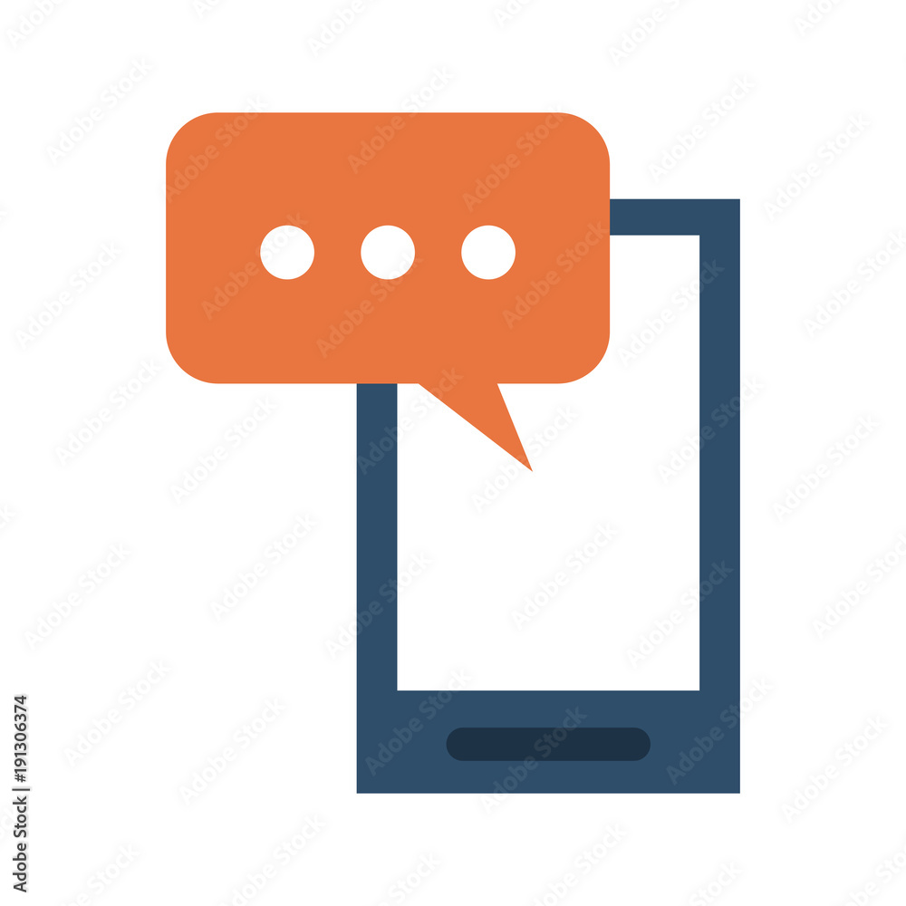 Smartphone chat symbol icon vector illustration graphic design