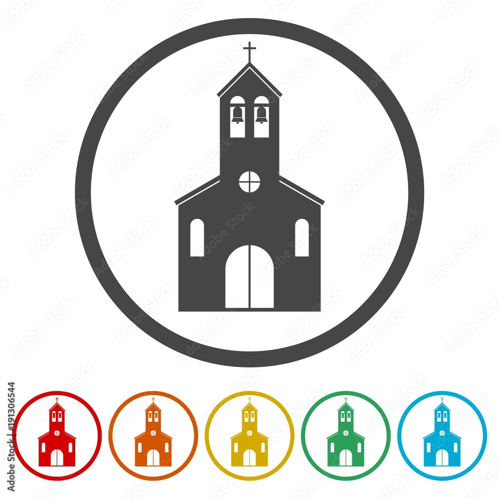 Symbol Church Building, 6 Colors Included