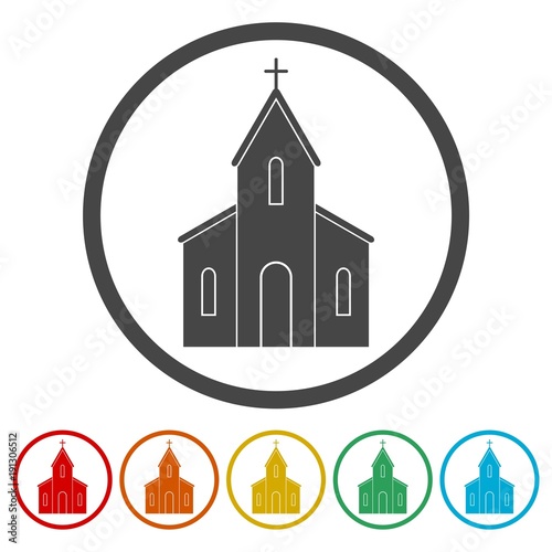 Symbol Church Building, 6 Colors Included