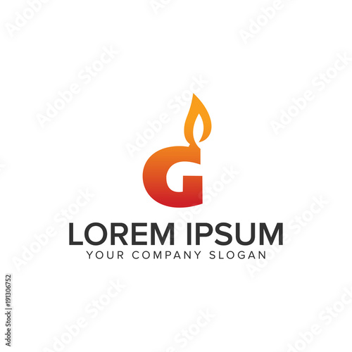 Letter G with Fire ignition logo design concept template. fully editable vector © Saiful