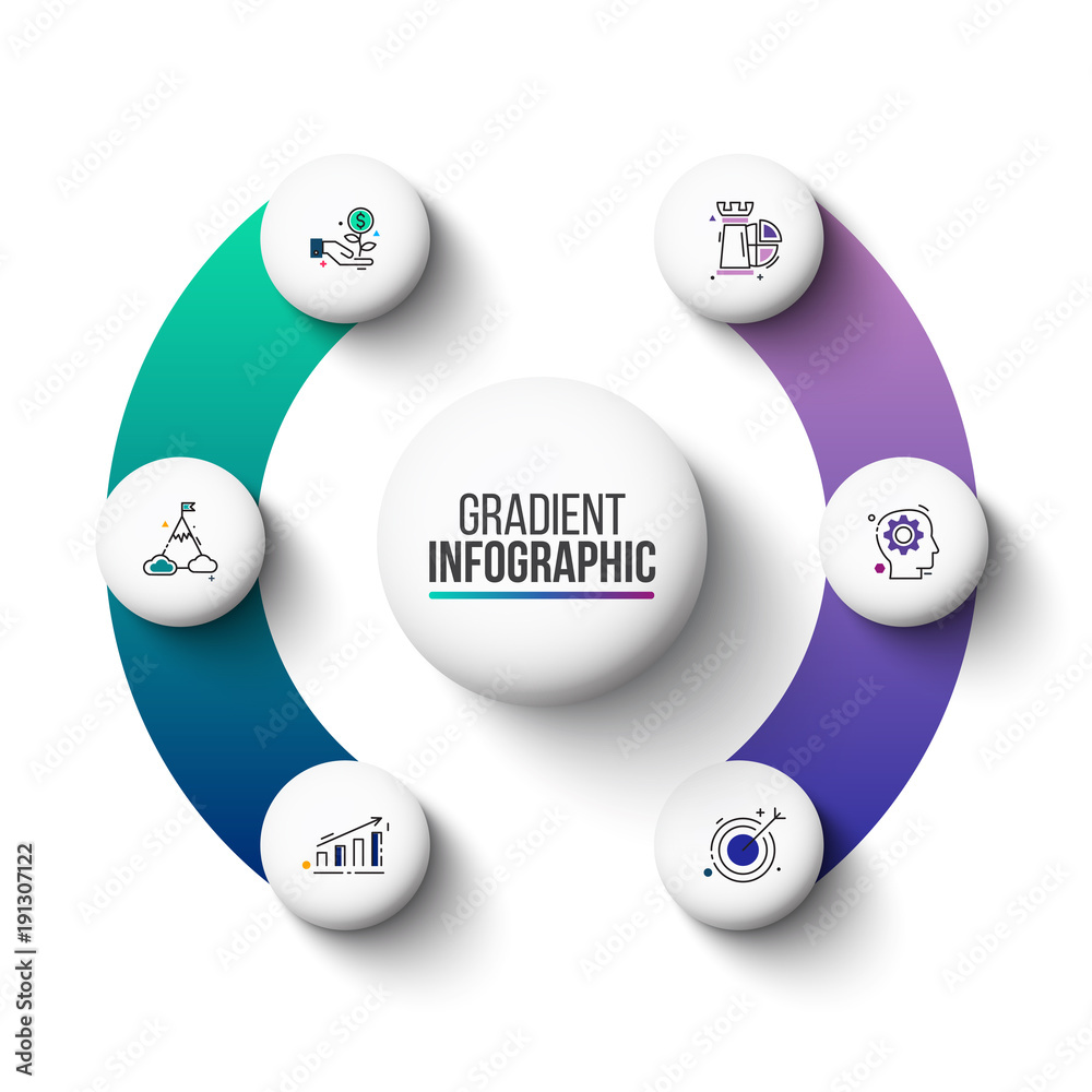 Business data visualization. Abstract gradient elements of graph ...