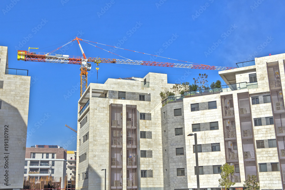 Construction of a residential area. Construction of a residential area.