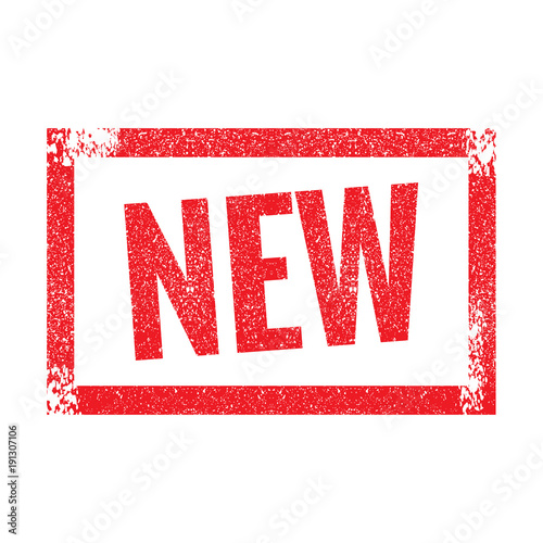 New grunge retro red isolated stamp on white background