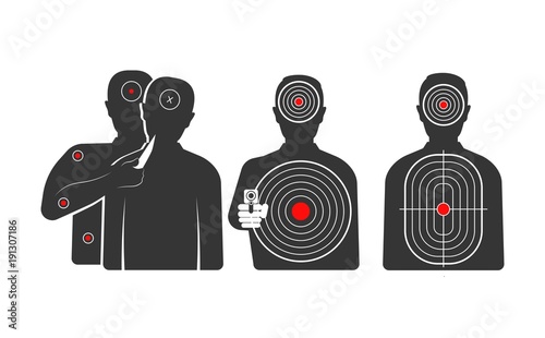 Targets in shape of human silhouettes for trainings set