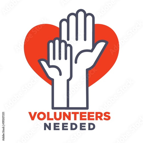 Volunteers needed agittive poster to join for charity