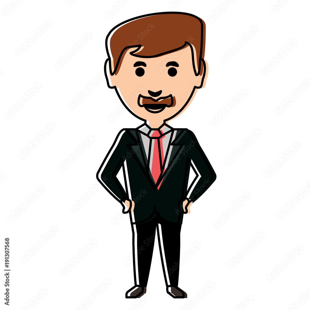 cartoon businessman icon