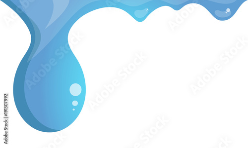 Drops of water run down