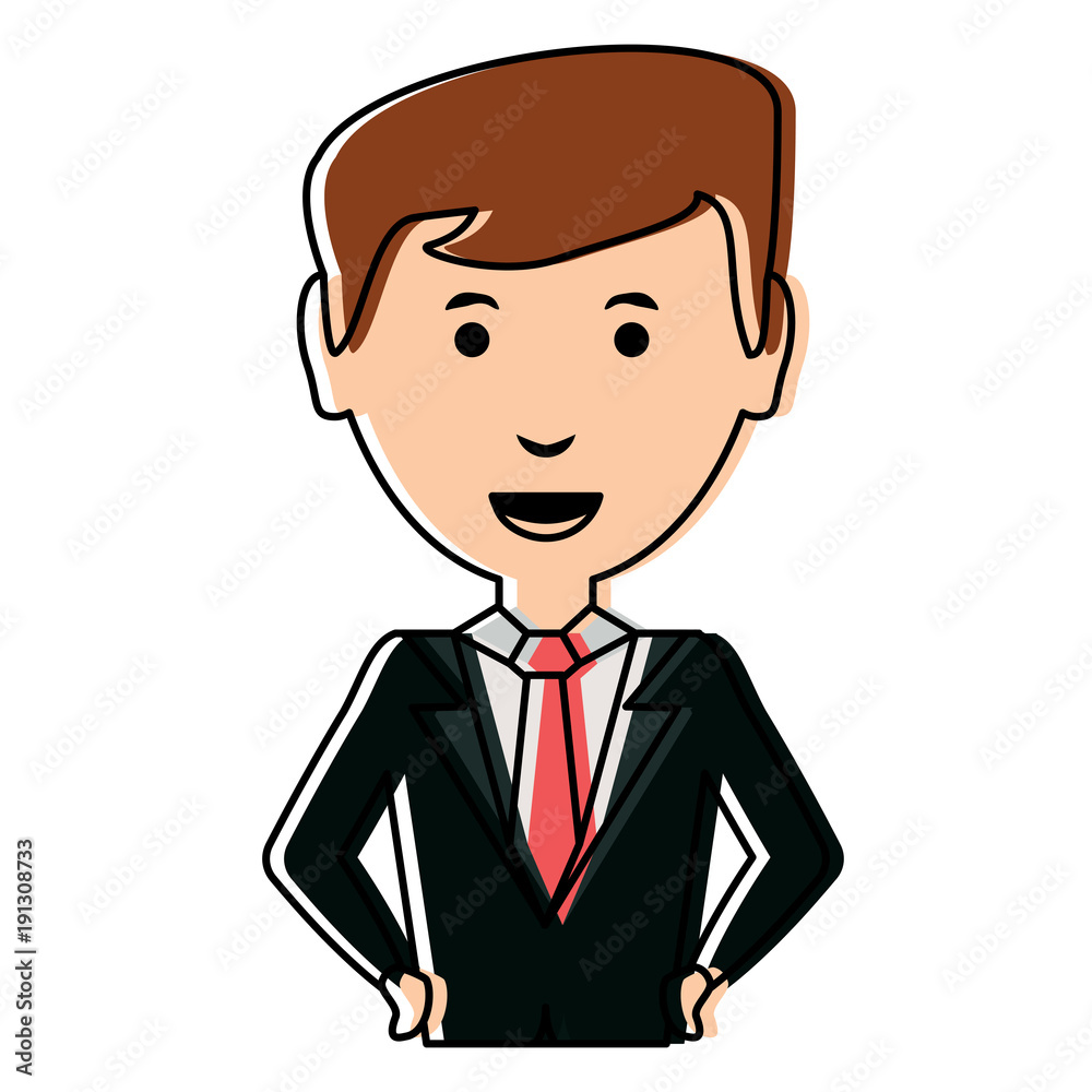 cartoon businessman icon