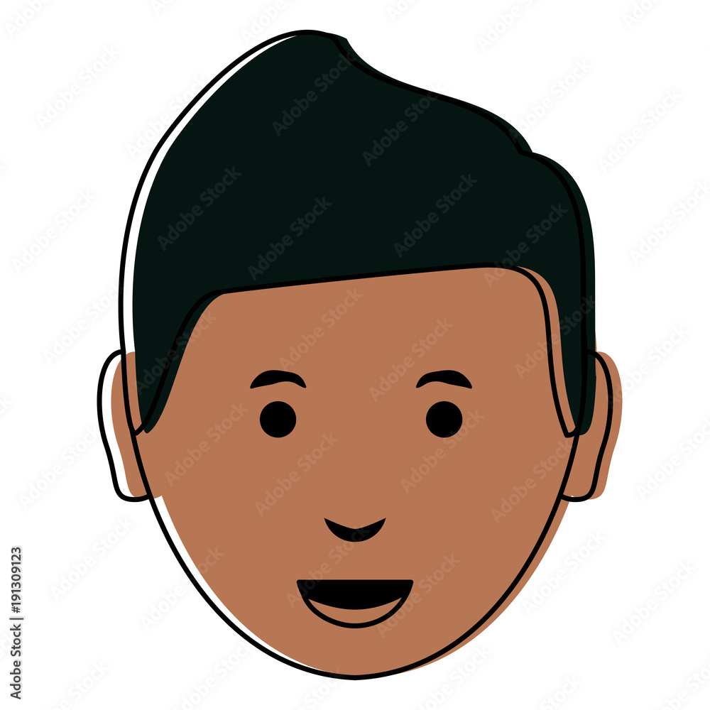 cartoon man face icon