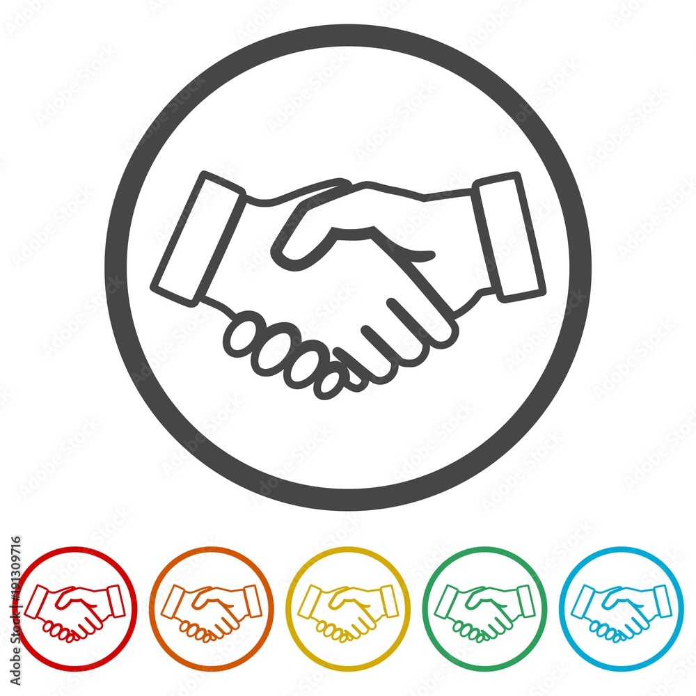 Partnership icon, Handshake, 6 Colors Included Partnership icon, Handshake, 6 Colors Included