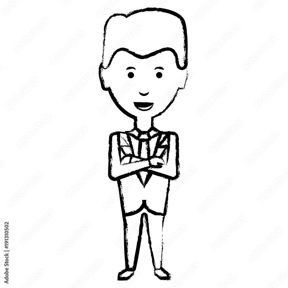 cartoon businessman icon