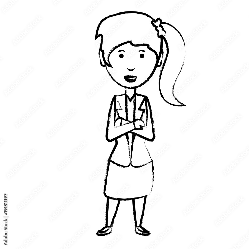 cartoon businesswoman icon