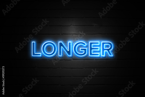 Longer neon Sign on brickwall