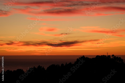 Dramatic sunset on San Francisco hills