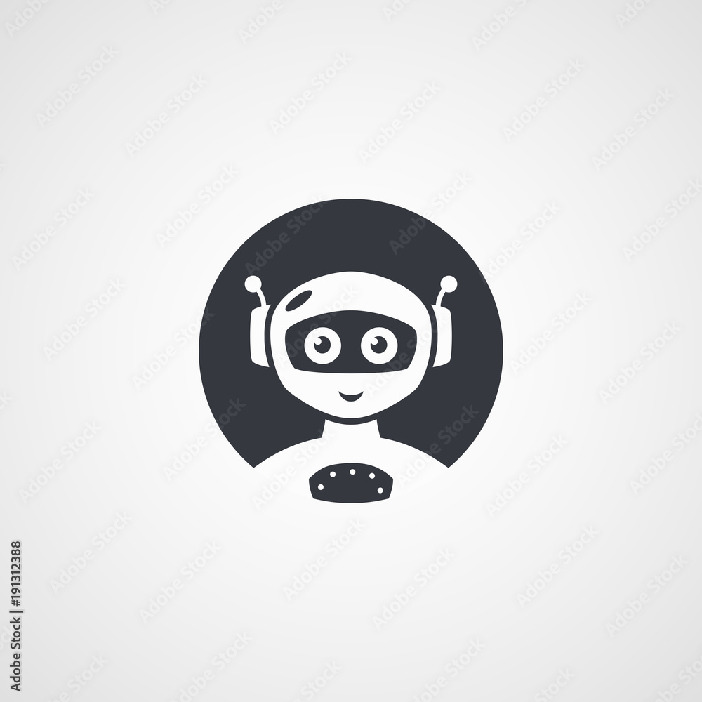 Vector robot icon. Vector robot icon.