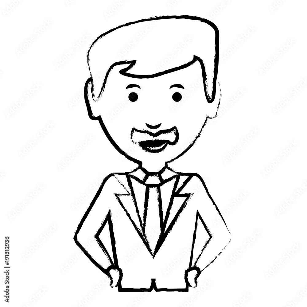 cartoon businessman icon