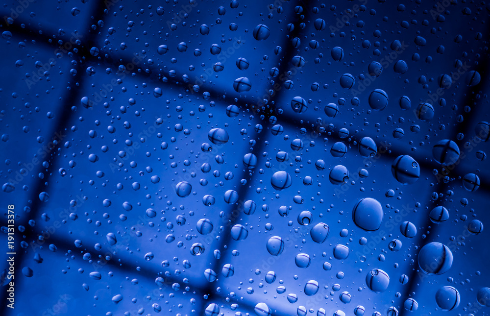 Blue abstract blur background with water drops and reflection on  transparent glass. Blue background for lonely, sad and missing someone on  rainy day concept Stock Photo | Adobe Stock