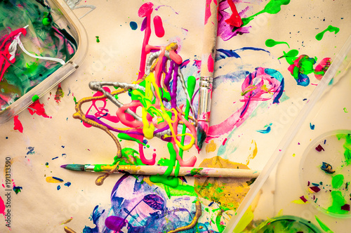 Messy paint watercolor background concept