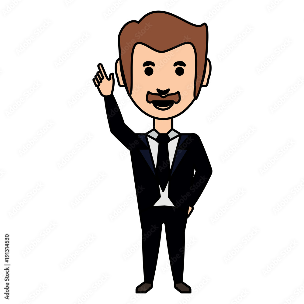 cartoon businessman icon