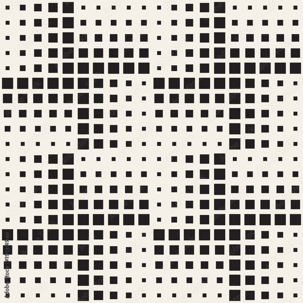Stylish halftone texture. Endless abstract background with random size shapes. Vector seamless mosaic pattern. Stylish halftone texture. Endless abstract background with random size shapes. Vector seamless mosaic pattern.