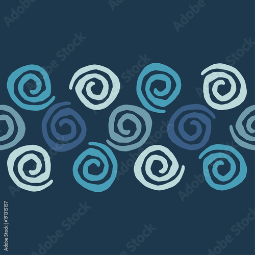 Seamless geometric pattern. Squiggles texture. Bright colors and simple shapes. Trendy seamless pattern designs.