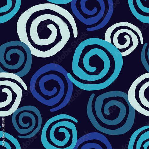 Seamless geometric pattern. Squiggles texture. Bright colors and simple shapes. Trendy seamless pattern designs.