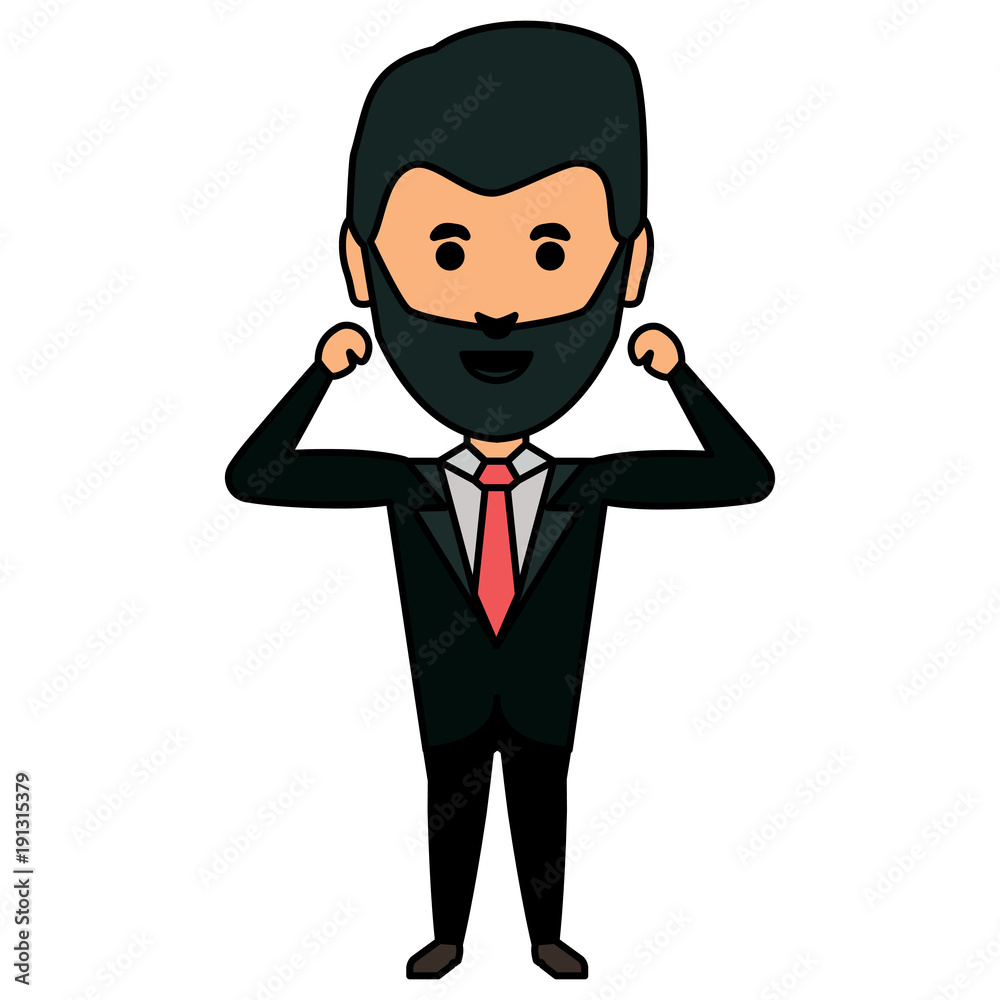 cartoon businessman icon